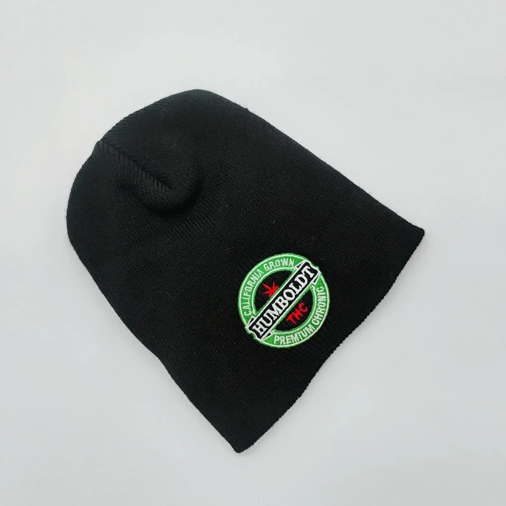 THC Humboldt Black Beanie Vintage 1990's California Grown Hat Embroidered